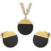 TaYolnFaSo Natural Stone Necklace and Earrings Set for Women Healing Stone Jewelry Set Gift for Mother Wife