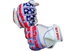 Clutch Sports Apparel American Flag Baseball & Softball Batting Gloves, Super Grip Finger Fit, Performance Mesh & Perforated Sheepskin Palm for Adults & Youth