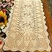 kilofly Handmade Crochet Lace Rectangular Table Runner 15 x 71 Inch, Beige