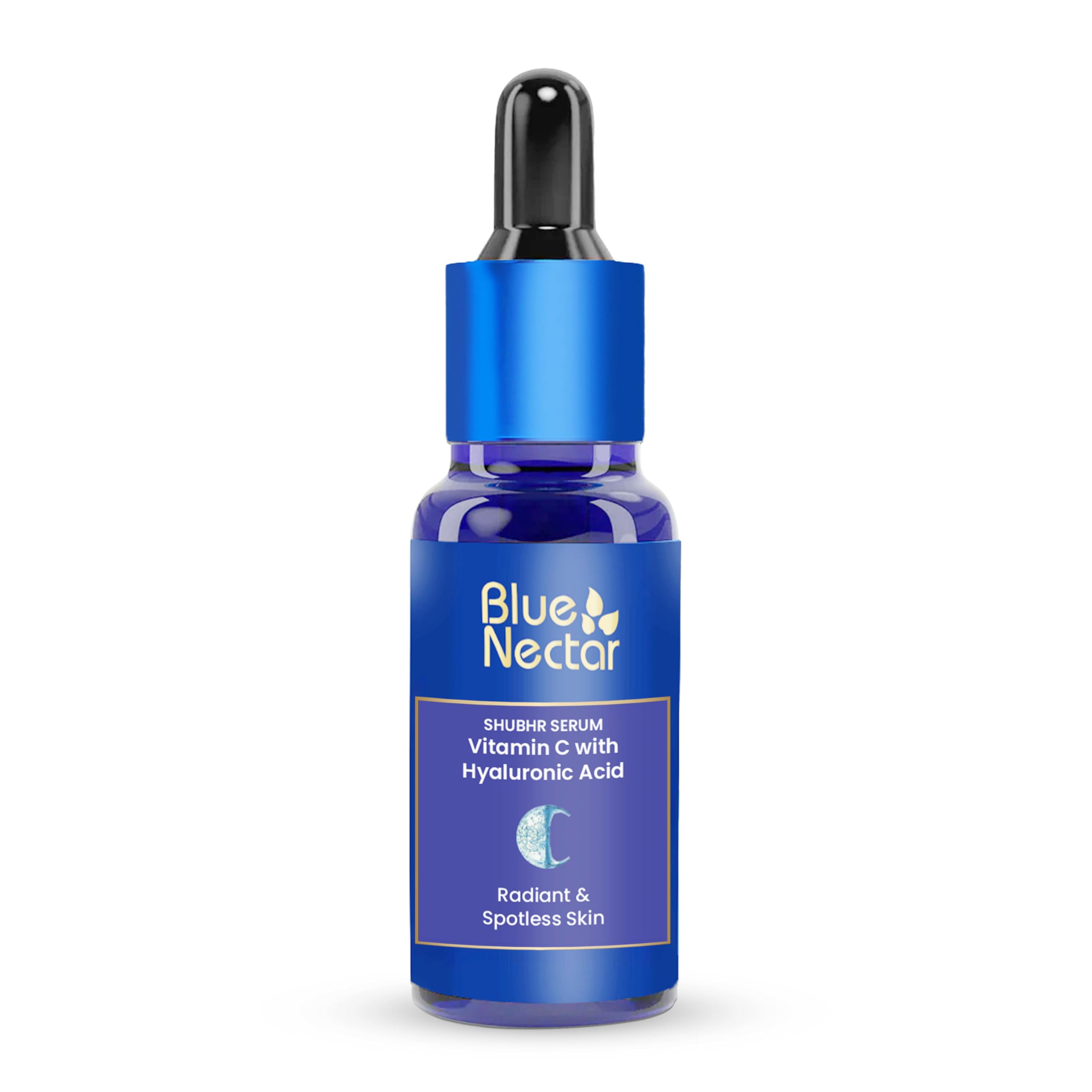 Blue Nectar 15% Pure Vitamin C Serum for Face with Hyaluronic Acid Serum | Natural Vit C Serum Brightening Moisturizer with Organic Face Oils for Deep Hydration (9 Herbs, 30 ml)