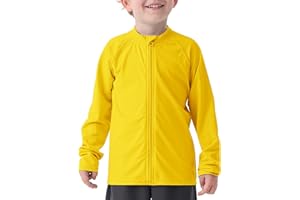 SEMOIS Boys UPF 50+ Rash Guard Toddler Zipper Swim Shirts Long Sleeve Zip Up Sun Protection Rashguard Water Beach Shirts Quick Dry