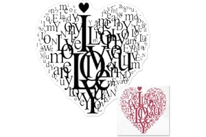 Valentine's Day Heart Background Clear Stamps with Sentiment Words for Card Making and Paper Craft, Valentine Heart Clear Rub