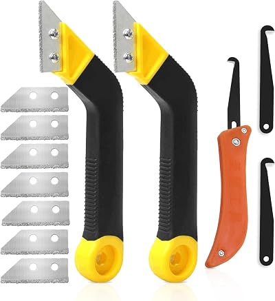 Carreuty 12 Pcs Pro Grout Removal Tool Set with 7 Replacements, 2 Handles
