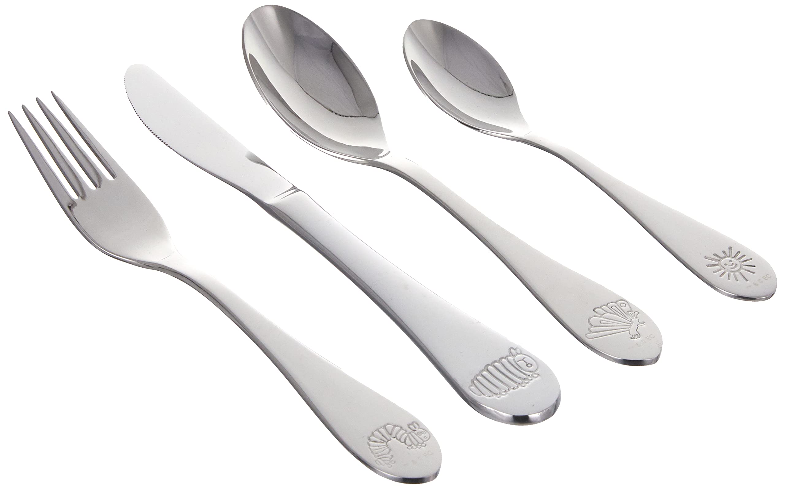 Raupe Nimmersatt Children's Cutlery Set 4 Pieces Stainless Steel Cutlery Multi-Coloured 21 x 14 x 2.5 cm