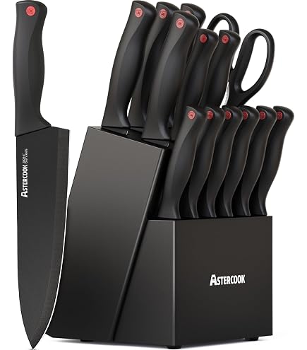 Amazon.com: WIZEKA 15-Piece knife set, High Carbon Stainless Steel