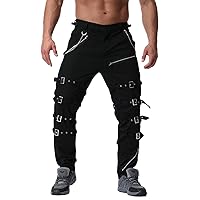 GSGGIG Men's Fashion Hiphop Rock Punk Gothic Pants Techwear