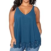XiaoMaAnJi Summer Tank Tops for Women Plus Size Sleeveless V Neck Loose Fit Casual Flowy Tunic Shirt Blouse