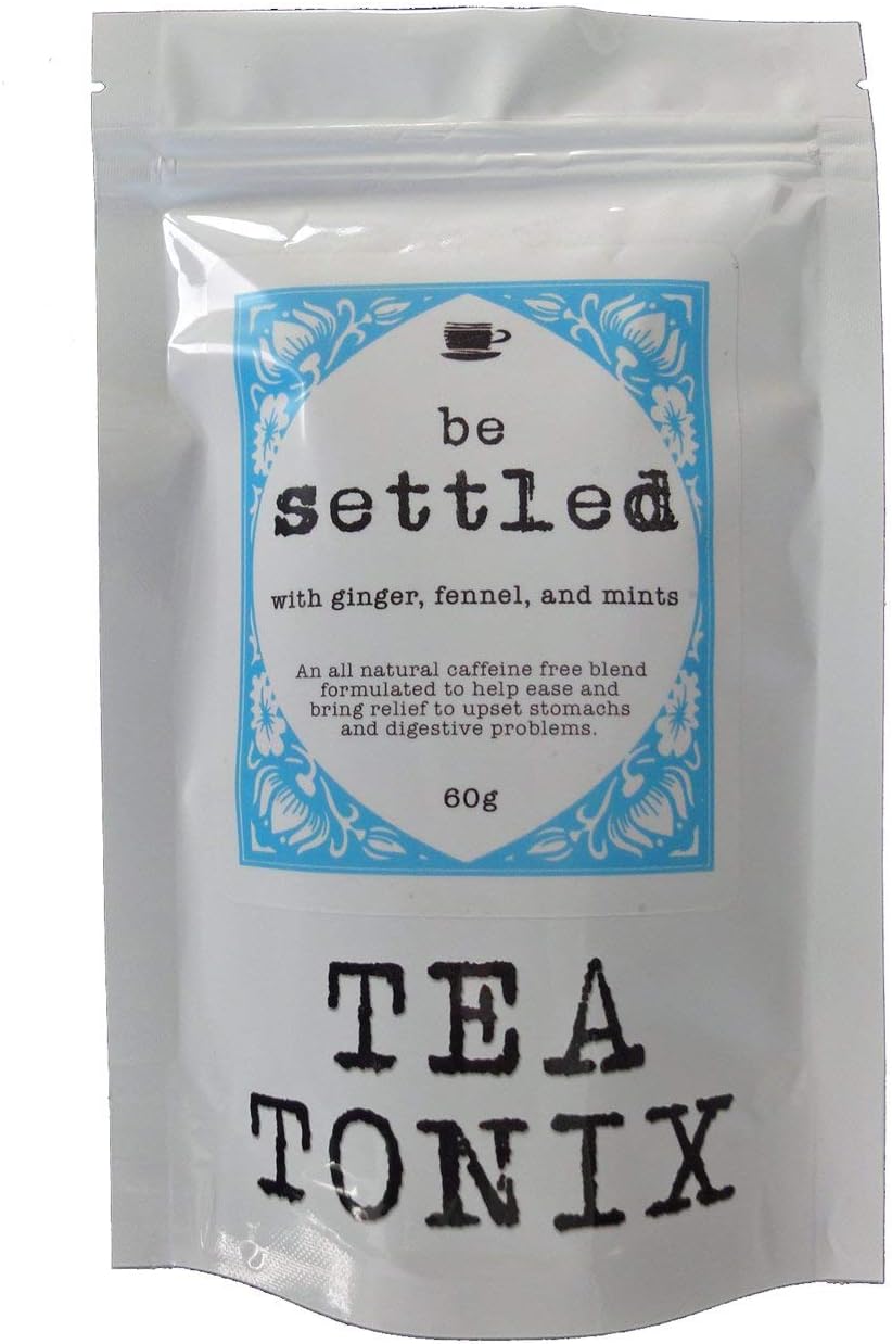 BE Settled Stomach Ease Tea with Ginger, Fennel, Mint, and Catnip 60g - to Improve Digestion, Ease Stomach Discomfort and Bloating, and Help Eliminate Indigestion