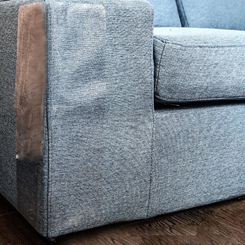 SSZY Upgraded Couch Guard 2 PCS 18X9 Furniture Defender Without Pins, Pet Scratch Protector Harmless Care for Leather Sofa Scratch Training Aids Large Vinyl Self-Adhesive Protective Pads (189") - Thumbnail 4