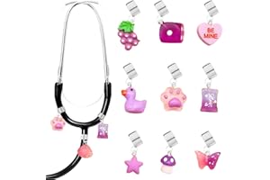 LuneClat Cat Paw Stethoscope Charms Tag for Nurse - 10Pcs Purple Cute Stylish Theme Pendants Stethoscopes Charm, Gift for Pediatric Doctor & Veterinarian, Medical Worker Nursing Graduation