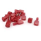 uxcell T-Tap Male Insulated Wire Terminal Quick Connector Combo Set 10 Piece, Red
