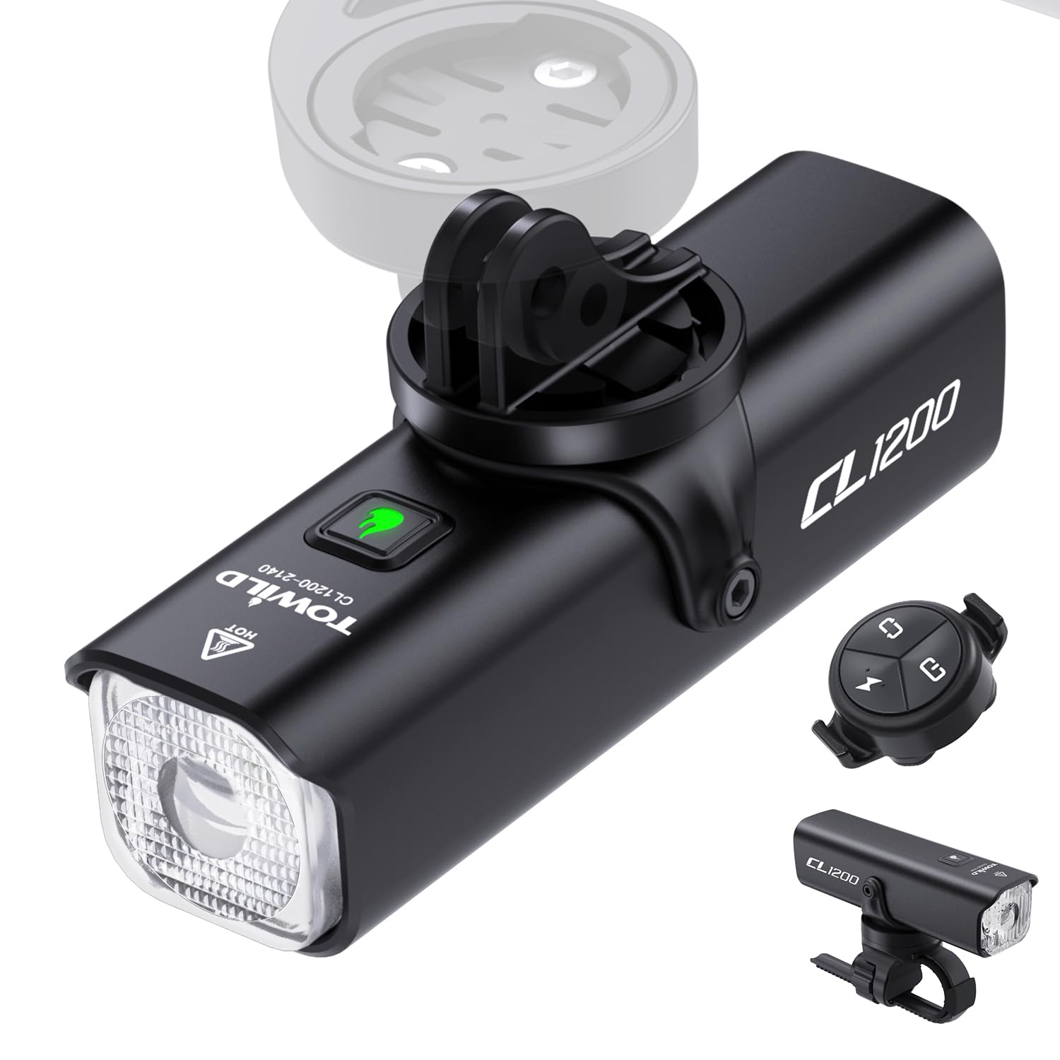 Photo 1 of TOWILD CL1200 Bike Lights for Night Riding,Compatible with Garmin/GoPro Mount,1200 Lumen Bike Headlight,4000mAh Rechargeable Battery,Waterproof Bike Light for Commuter Cyclists