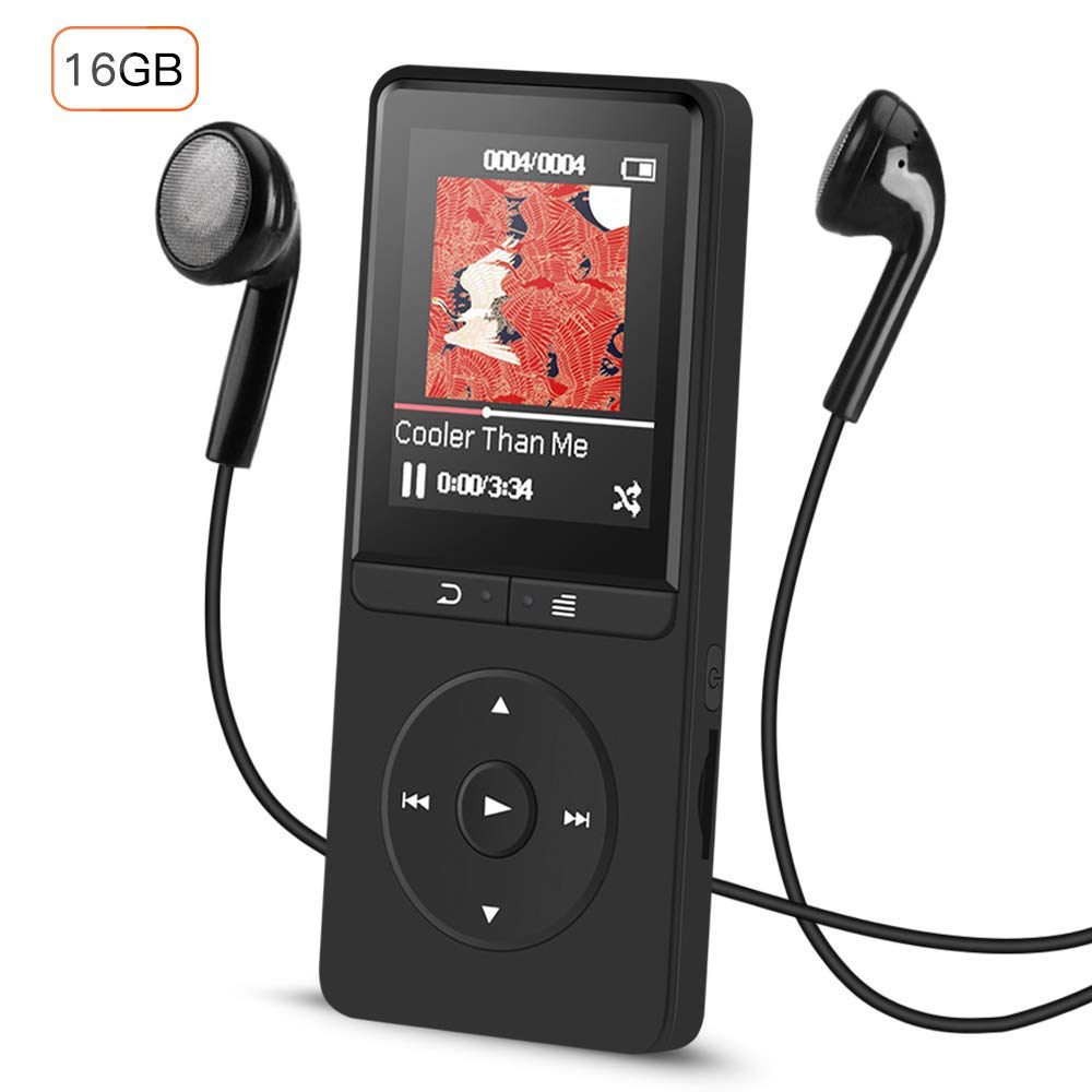AGPTEK 16GB Lossless MP3 Player mit FM Radio und Aufnahmefunktion, 1.8