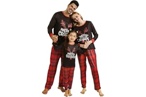 FTZGZ Christmas Pajamas Family or Couples Christmas Pajamas Matching Set Christmas Elf Pajamas Holiday Party Pajama Matching