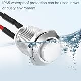 Gebildet 3 Pcs Prewired Waterproof Push Button Latching 12mm 2A 125V/250V AC view 6