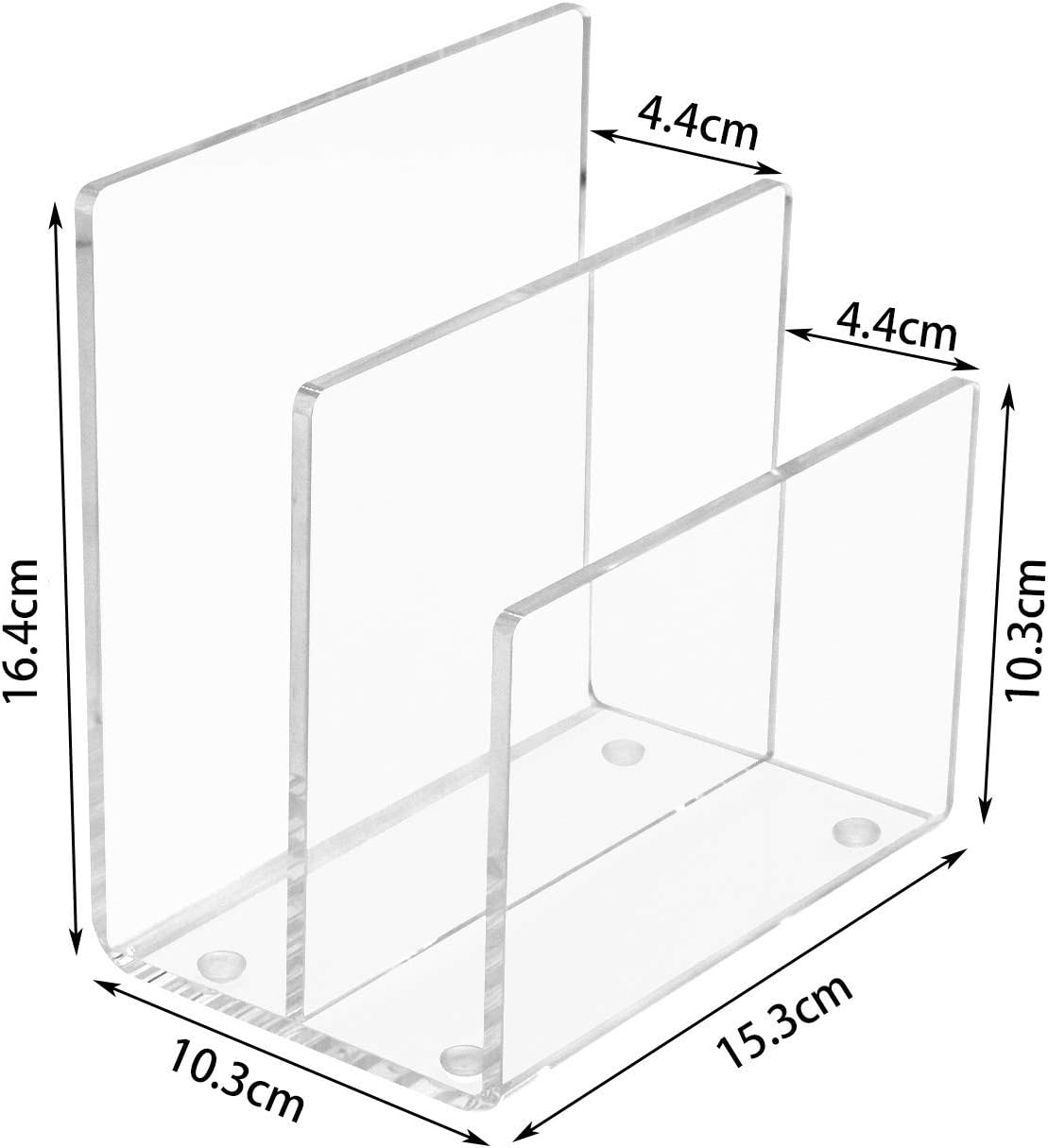 Combination of Life 2 Sections Acrylic Mini File Sorter Desktop Organizer Clear 6 inches W by 4.1 inches D by 6.5 inches H Set of 2 : Office Products