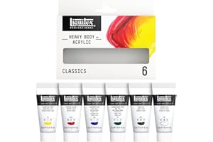 Liquitex Professional Heavy Body Acrylic Paint, 6 x 22ml (0.74-oz) Color Set,Blue,Green,White