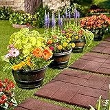 Set of 4 Barrel Planters for Flower, Vegetable