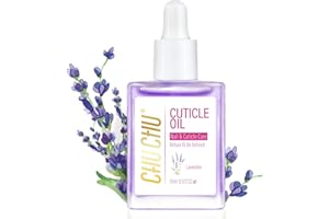 CHUCHU Cuticle Oil for Nails: Lavender Jojoba Nail Cuticle Oil with Vitamin B & E for Moisturizes Cuticle and Nail's Skin - Prevents Hangnails and Chapped 15ML