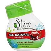Stur Liquid Water Enhancer | Fruit Punch | Sweetened with Stevia | High in Vitamin C & Antioxidants | Sugar Free | Daily Hydration & Workout Recovery | Zero Calories | Keto | Vegan (1 Bottle)
