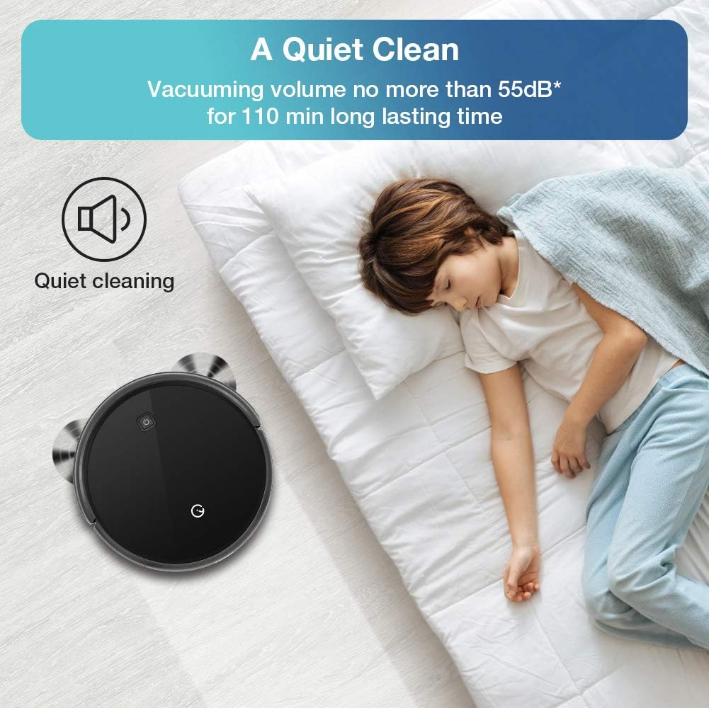 Yeedi K600 Robot Vacuum Cleaner with Turbo Mode Suction Up to 1500Pa, Self-Charging, Quiet Cleaning for Pet Hair, Hard Floors and Carpets, Up to 110 min Runtime -