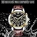 LIGE Men Leather Strap Watches Men's Chronograph Waterproof Sport Date Quartz Wrist watch Black gold