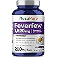 NusaPure Feverfew 1520mg 200 Vegetarian Caps (Extract 4:1, Non-GMO, Gluten Free)