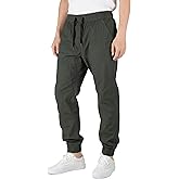 ITALYMORN Khaki Chino Joggers for Men Twill Stretch Casual Pants with Pockets