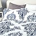 Bedsure Printed Damask Pattern Duvet Cover Set with Zipper Closure Victoria Blue Modern King (104x90 inches)-3 Pieces (1 Duvet Cover + 2 Pillow Shams) Ultra Soft Hypoallergenic Microfiber