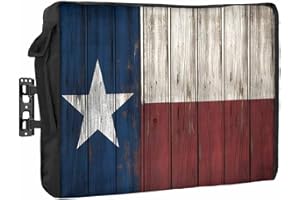 T&H XHOME Outdoor TV Cover - Vintage Wood Texas Flag Waterproof and Weatherproof 70"-75" LCD Movable Shield TV Display Screen Protector Outside Television Covers