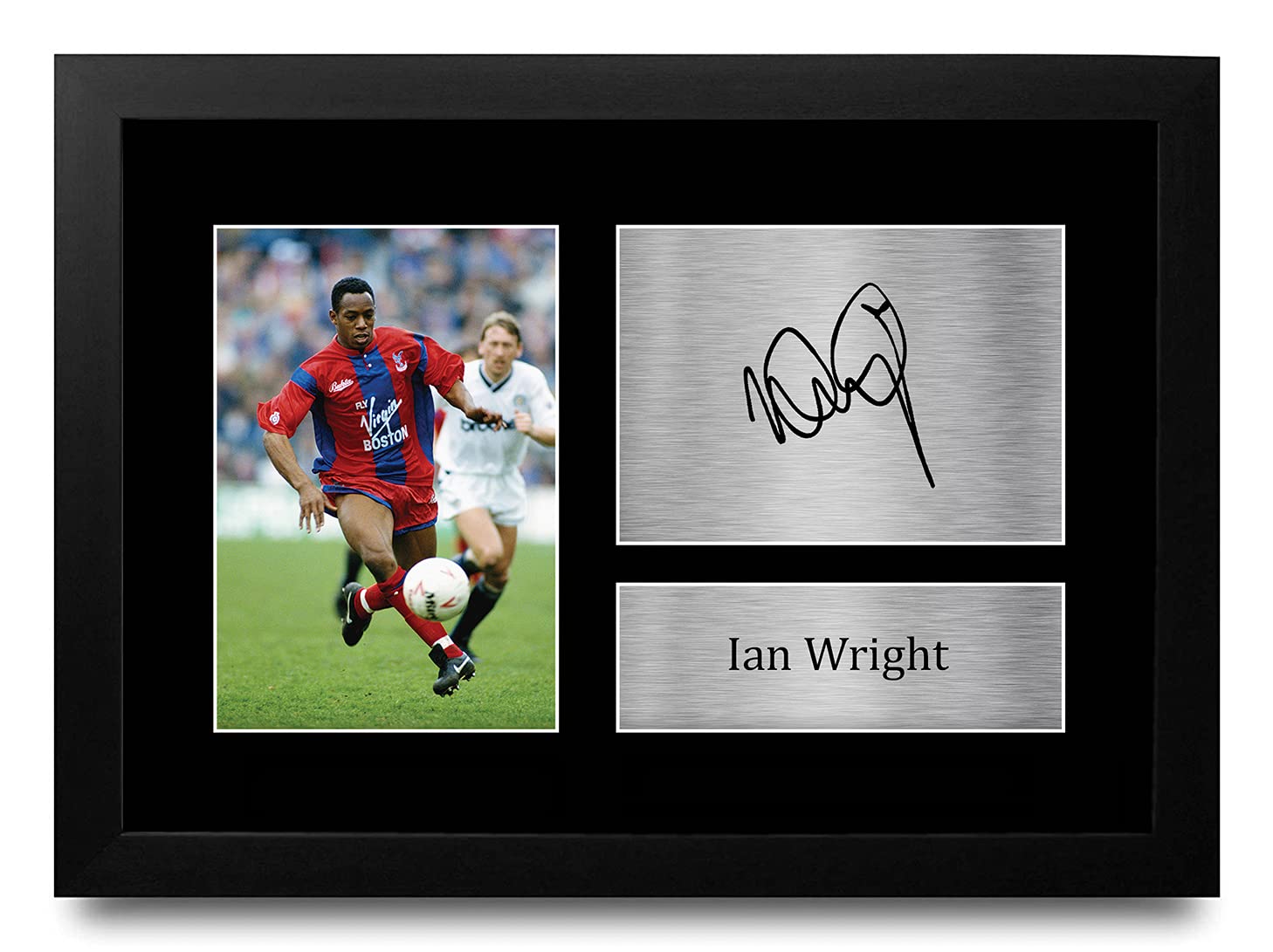 HWC Trading FR A4 Ian Wright Crystal Palace Gifts Printed Signed Autograph Picture for Football Fans and Supporters - A4 Framed