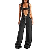 Geulis Womens Denim Overalls Loose Fit Wide Leg Baggy Jeans Overalls Y2k 2025 Denim Jumpsuit