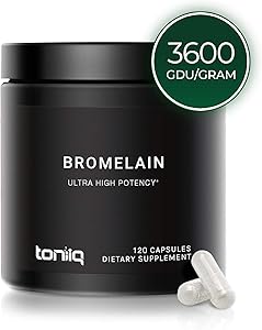 Ultra High Strength Non-GMO Bromelain Capsules - 3600 GDU/Gram - The Strongest Bromelain Available - 500mg Formula - 120 Veggie Capsules