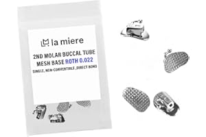 LA MIERE 4P/Bag 2nd Molar Bondable Non-Conv Stainless Steel Roth 0.022 Laser Mark Assorted Quadrants(UR UL LL & LR)