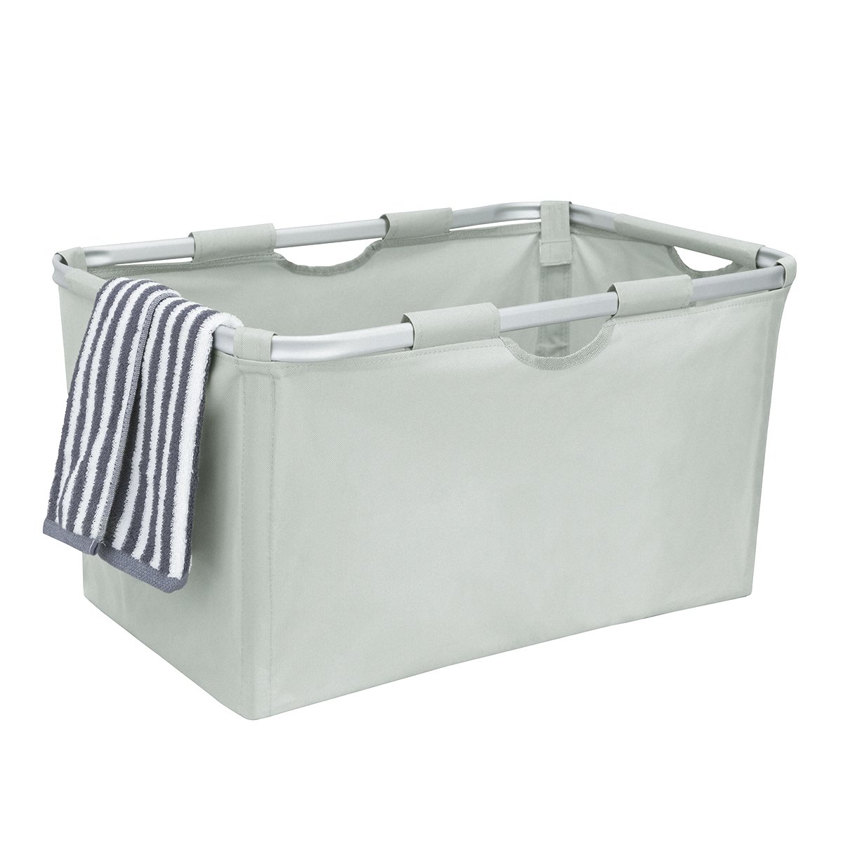 Wishpool Large Laundry Hamper Baskets Metal Frame Foldable Dirty