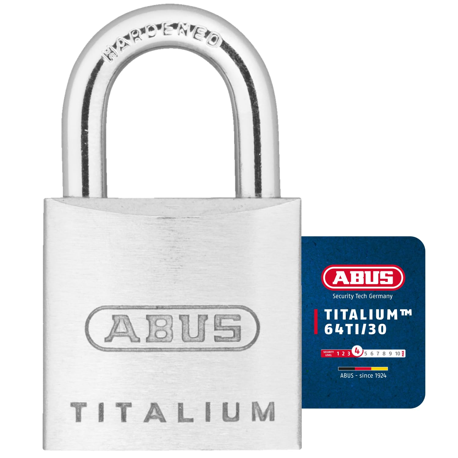 ABUS Padlock Titalium 64TI/30 gl.-6311 - keyed Alike - Basement Lock with Lock Body Made of Special Aluminium - Hardened Steel Shackle - ABUS Security Level 4