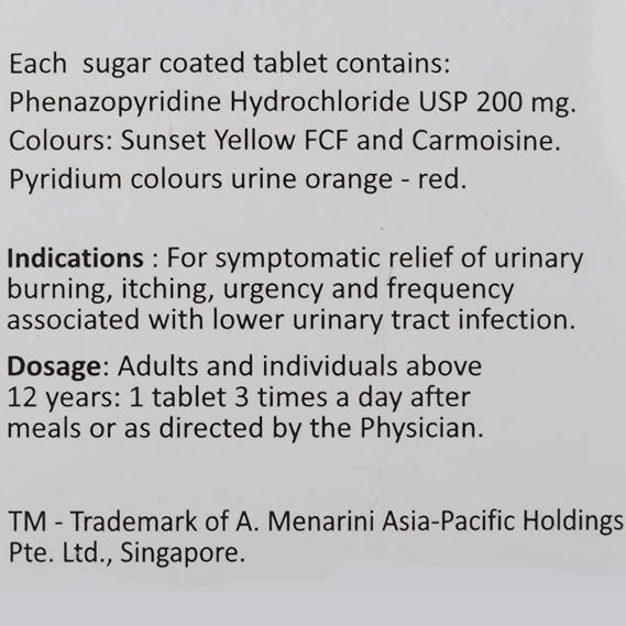 Pyridium tablet 200 mg