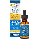 Natural Path Silver Wings Colloidal Silver 500PPM, 1 Fluid Ounce, Amber Brown (CS28A)
