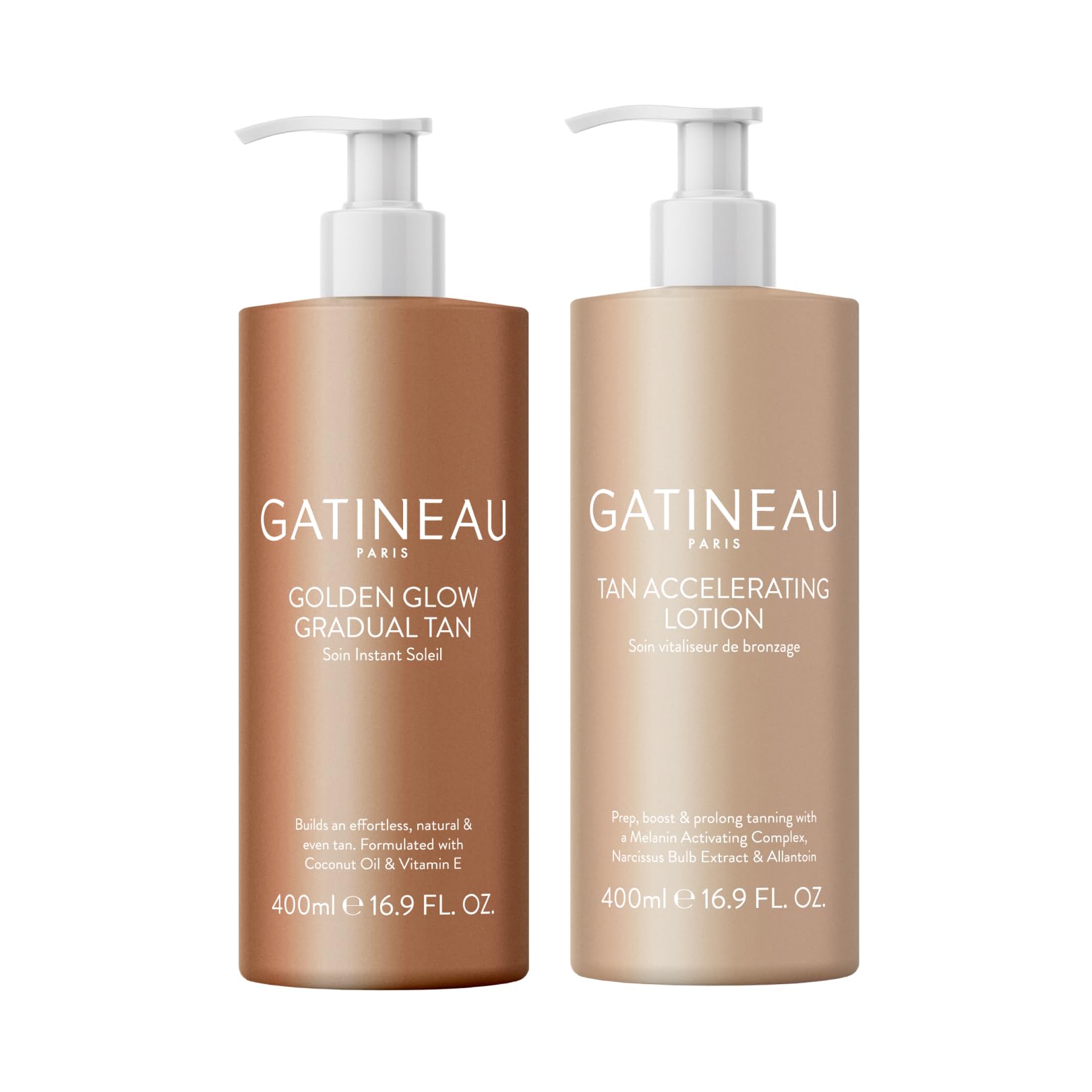 Gatineau - Total Body Glow Collection Skincare Gift Set, with Tan Accelerating Lotion (400ml) & Golden Glow Gradual Tan (400ml)