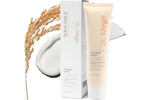 ST. MEGE Rice Korean Lightweight Sunscreen - Daily 50+ PA++++ Travel Size Sunscreen Lotion - Reef Safe, No White Cast, 2 OZ