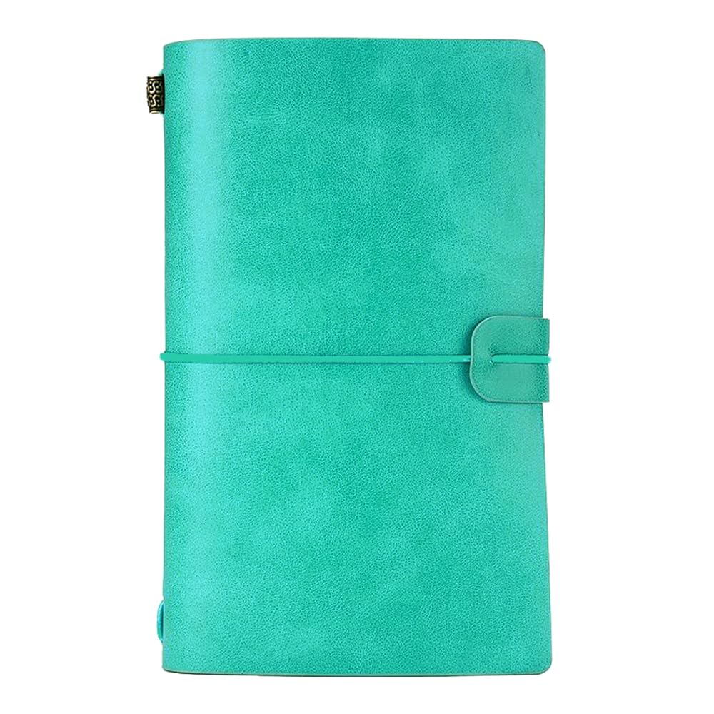 NectaRoy Retro Vintage Refillable Leather Notebook with Lined and Blank Inserts, Travelers Journals Diary Notepad,12x20cm