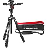 Manfrotto Befree 3-Way Live Advanced Tripod Kit, Tripod and Fluid Head in Aluminum for Cameras and Camcorders up to 6 kg, Ultra-Compact, Photography Accessories for Content Creation, Photo and Video