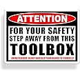 Tool Box Warning Sticker Step Away from My Toolbox Funny Custom Printed Vinyl Decals