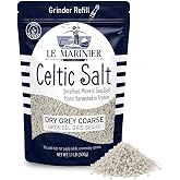 Le Marinier French Sea Salt Dry Grey Coarse, 1.1lb &ndash; 18oz (500g). Mineral Rich 100% Natural and Unrefined. Perfect for Grinders. Coarse Celtic Salt Organic. Hand Harvested Mineral Salt (1.1lb Dry Grey)