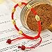 Be Nice Handmade Unisex Kabbalah Red String Bracelet with lucky gold beads- Good for Wealth and Love (7 inches, 6 beads)