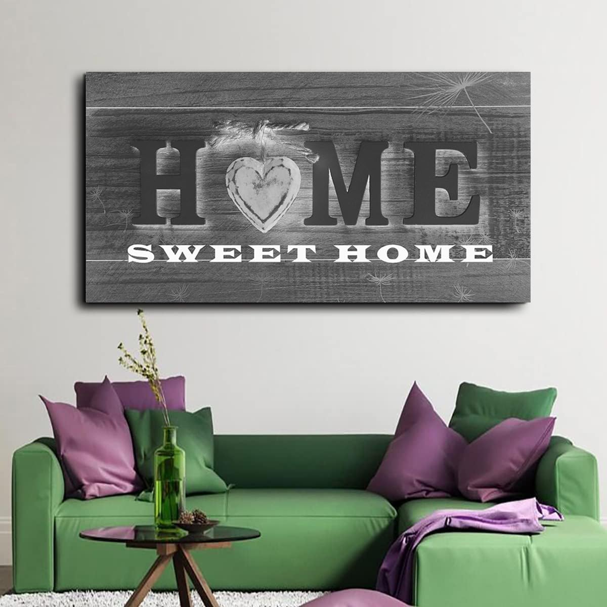 Home Sweet Home Wall Art Large Canvas Wall Art for Living Room Decoration Wooden Board Design Canvas Prints Modern Rustic Artwork Pictures Wall