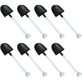 RLECS 50pcs Disposable Plastic Dessert Cake Scoop Shovel Shape Mini Ice Cream Spoon Pudding Dessert Spoons Party Supplies, Black