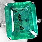 LRGKMCWTOB Green Simulated Emerald Sliver Rings for Women 925 Serling Silver Cubic Zirconia Engagement Promise Ring Emerald Ring Cut Created Emerald Zircon Inlay Ring (Size 6）