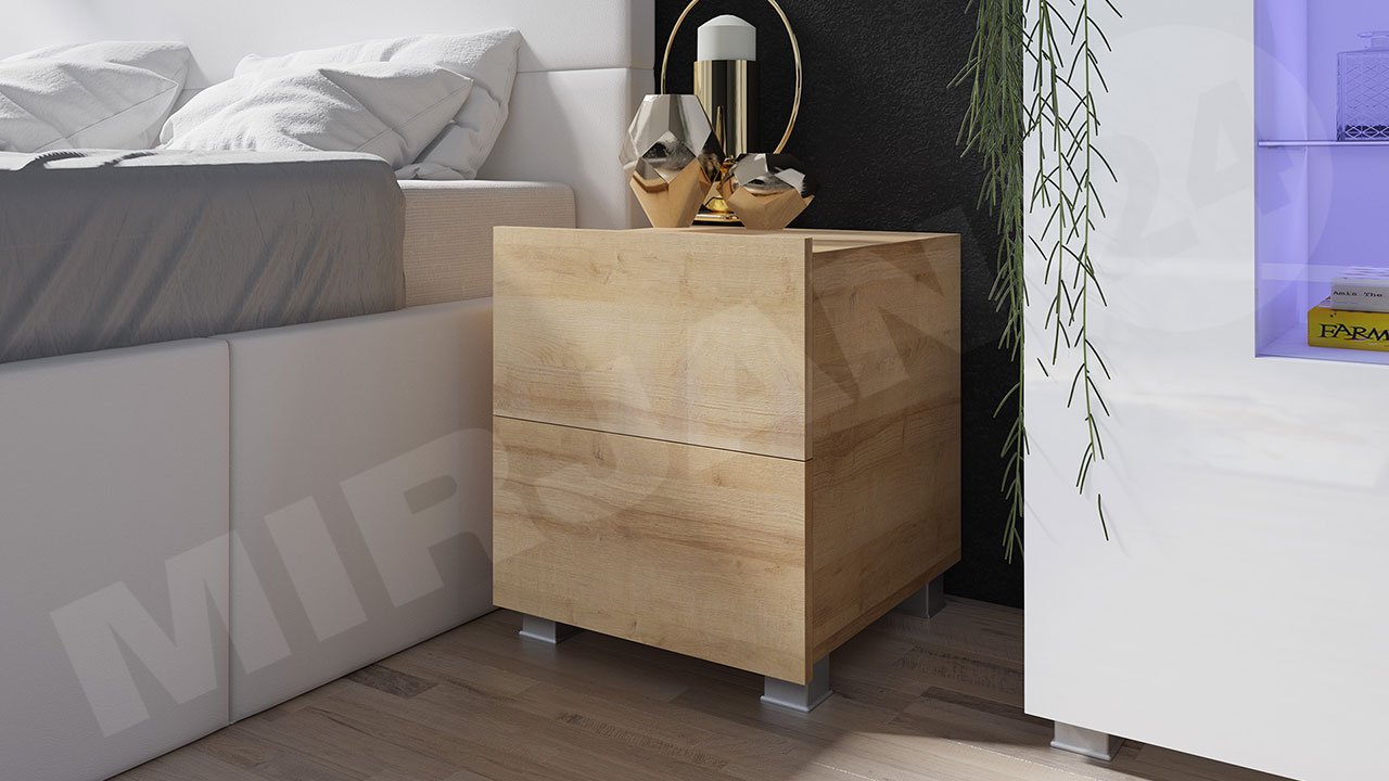 Nachtkonsole Mirjan24 Nachttisch Calabrini BR06 mit 2 Schubladen