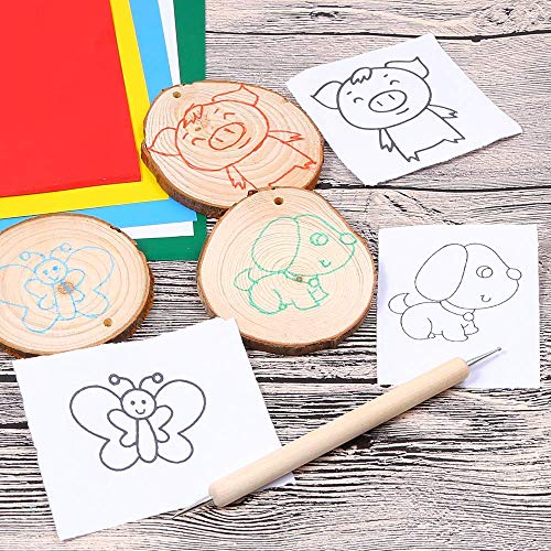 WOWOSS 10 Pieces Transfer Paper with Embossing Stylus, Needle Point Tracing Wheel, 9" x 5.5" Carbon Tracing Paper, Transfer Pattern on Aida Cloth, Canvas, Wood for Home Sewing Embroidery Paint Kit - Thumbnail 6